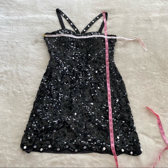 Vintage SCALA Sequin & Rhinestone Silk Mini Dress - Picture 9 of 10
